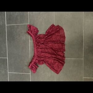 full lace Maroon top